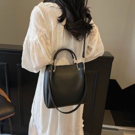 Bucket Bag Simple All-match Portable Shoulder Crossbody Bags (Option: Black)