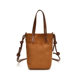 Women's Crossbody Bag Autumn And Winter Retro Leopard Print Shoulder Bag Anime New Versatile Suede Phone Bag (Option: Brown)